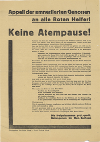 Flugblatt Appell der Amnestierten Ende 1932 mini