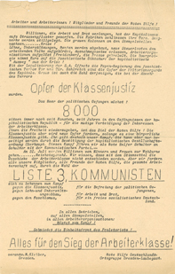 Flugblatt Opfer der Klassenjustiz 1932 mini